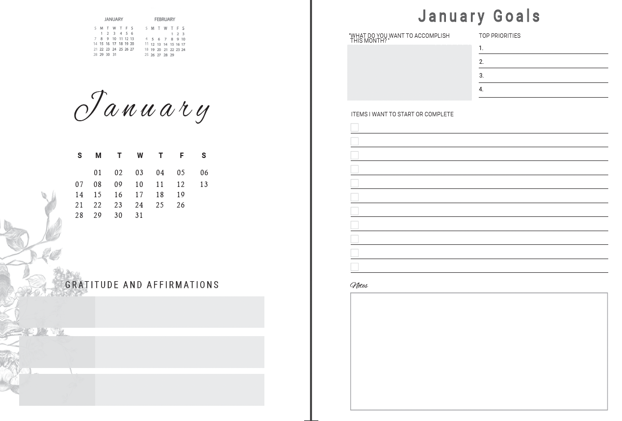 2024 Collection - Agenda Cover + 2024 Calendar Pages - The Vibe Planner