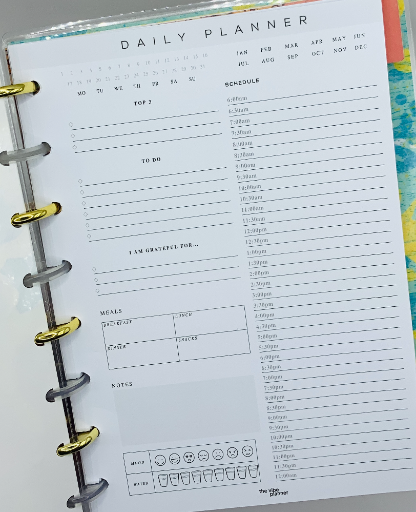 Undated Daily Planner Inserts - Refillable - 120 Pages – The Vibe