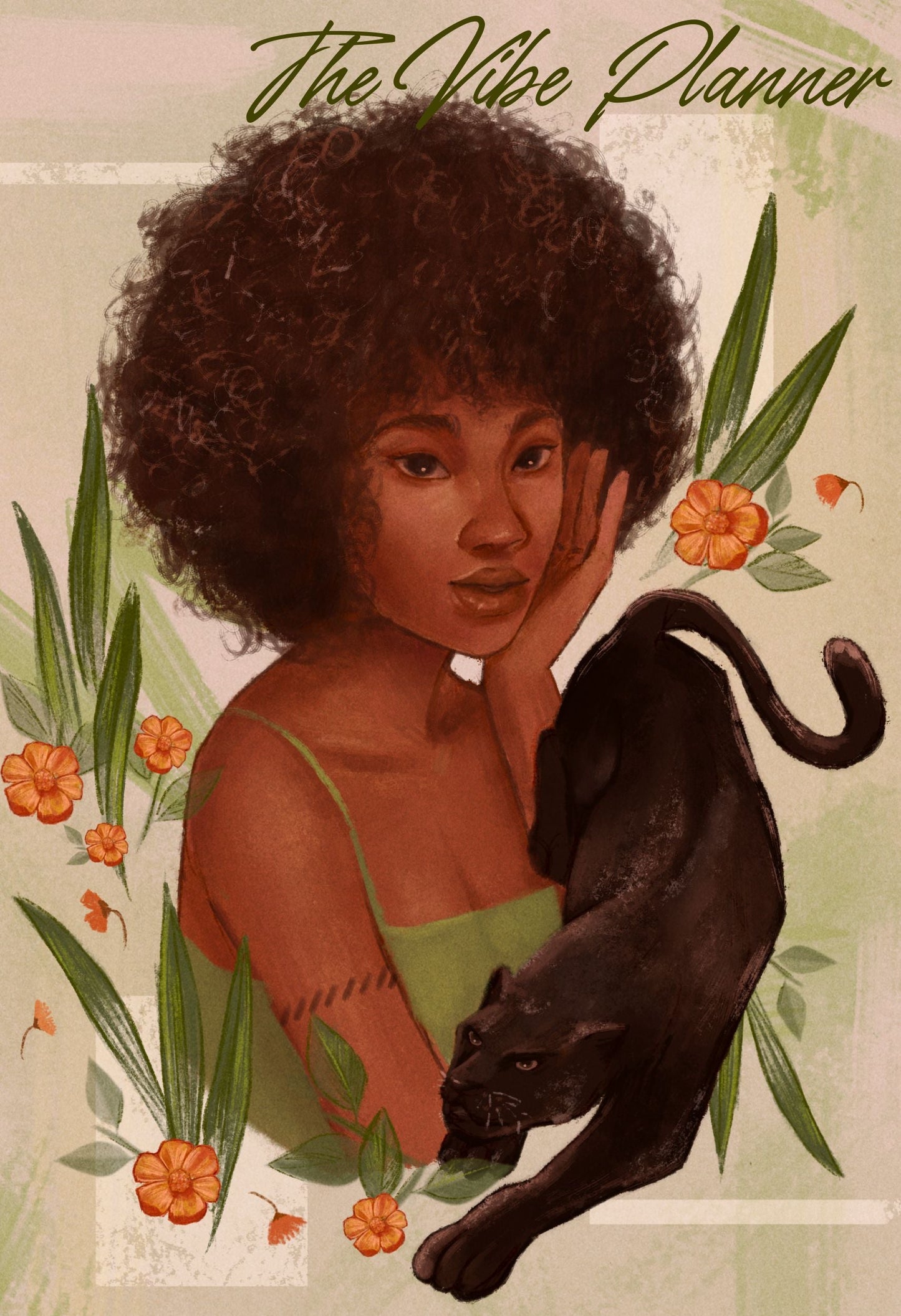 Bohemian Afro and Panther Notebook - Discbound - The Vibe Planner