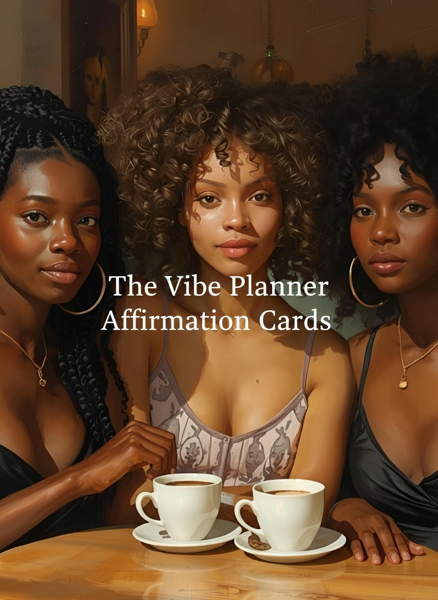 Three women sitting together at a table with coffee cups, surrounded by warm lighting.