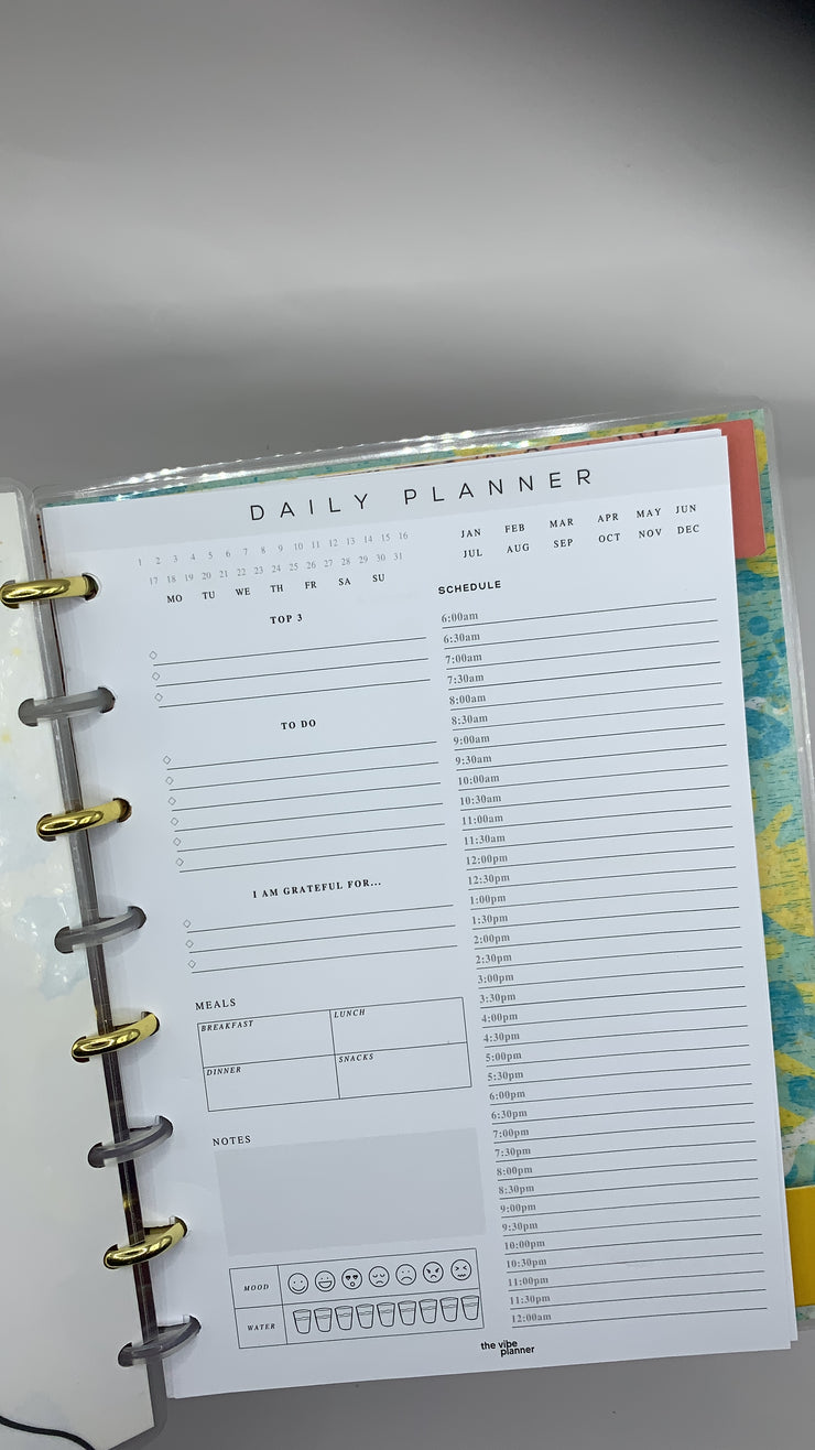 A6 Daily Planner Organizer 6 Rings Binder Notebook Refills Pages for Set-Up  90 Sheets/180 Pages Inspired by You.